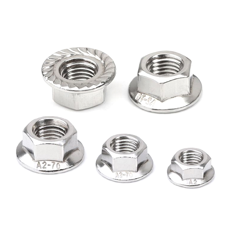Stainless Steel 304 Plain Hex Flange Nut Non-Slip Nuts Stainless Steel 304 Plain Hex Flange Nut Non-Slip Nuts