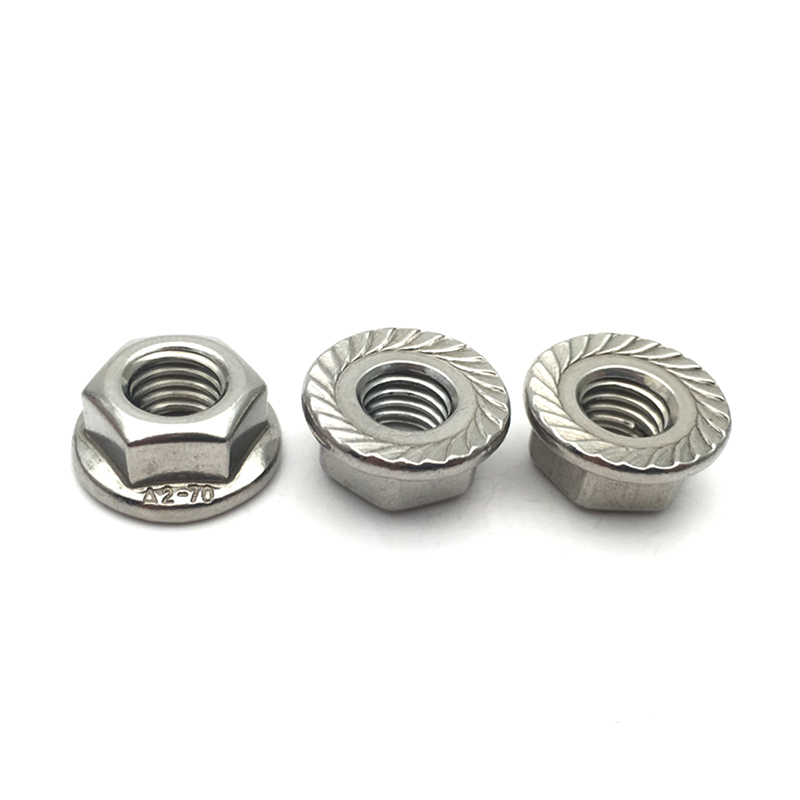 Stainless Steel 304 Plain Hex Flange Nut Non-Slip Nuts Stainless Steel 304 Plain Hex Flange Nut Non-Slip Nuts